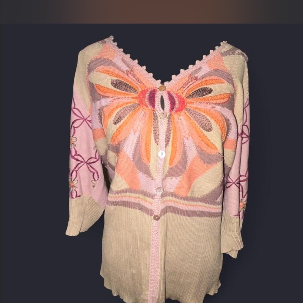 Women's Multicolor V-Neck Sweater